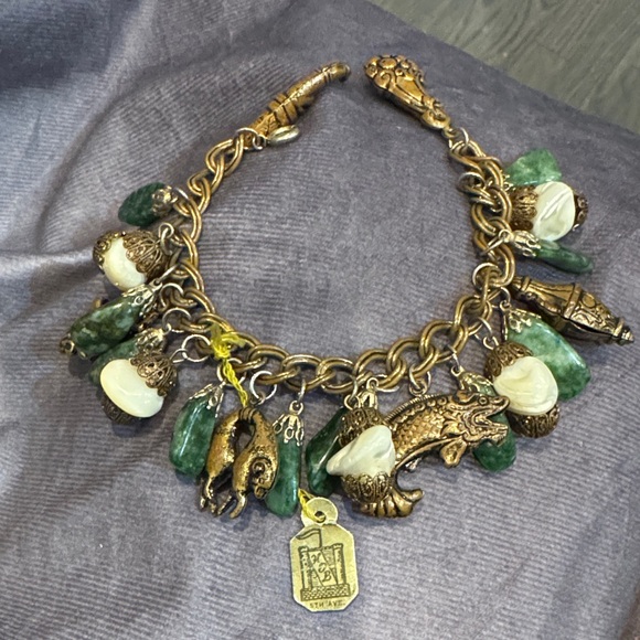 HOB 5th avenue Jewelry - HOB‎ 5th avenue Jade Gold and Green Charm Bracelet NWT